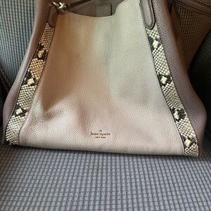 Kate Spade Brown and Cream Shoulder Bag with Gold Accents